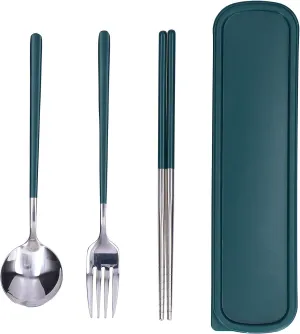 Travel Utensils Set, Stainless Steel Flatware Cutlery Tableware Set Chopstick Spoofork Kit For Kitcheoutdoor Picnic Barbecue Hiking Kitchenware