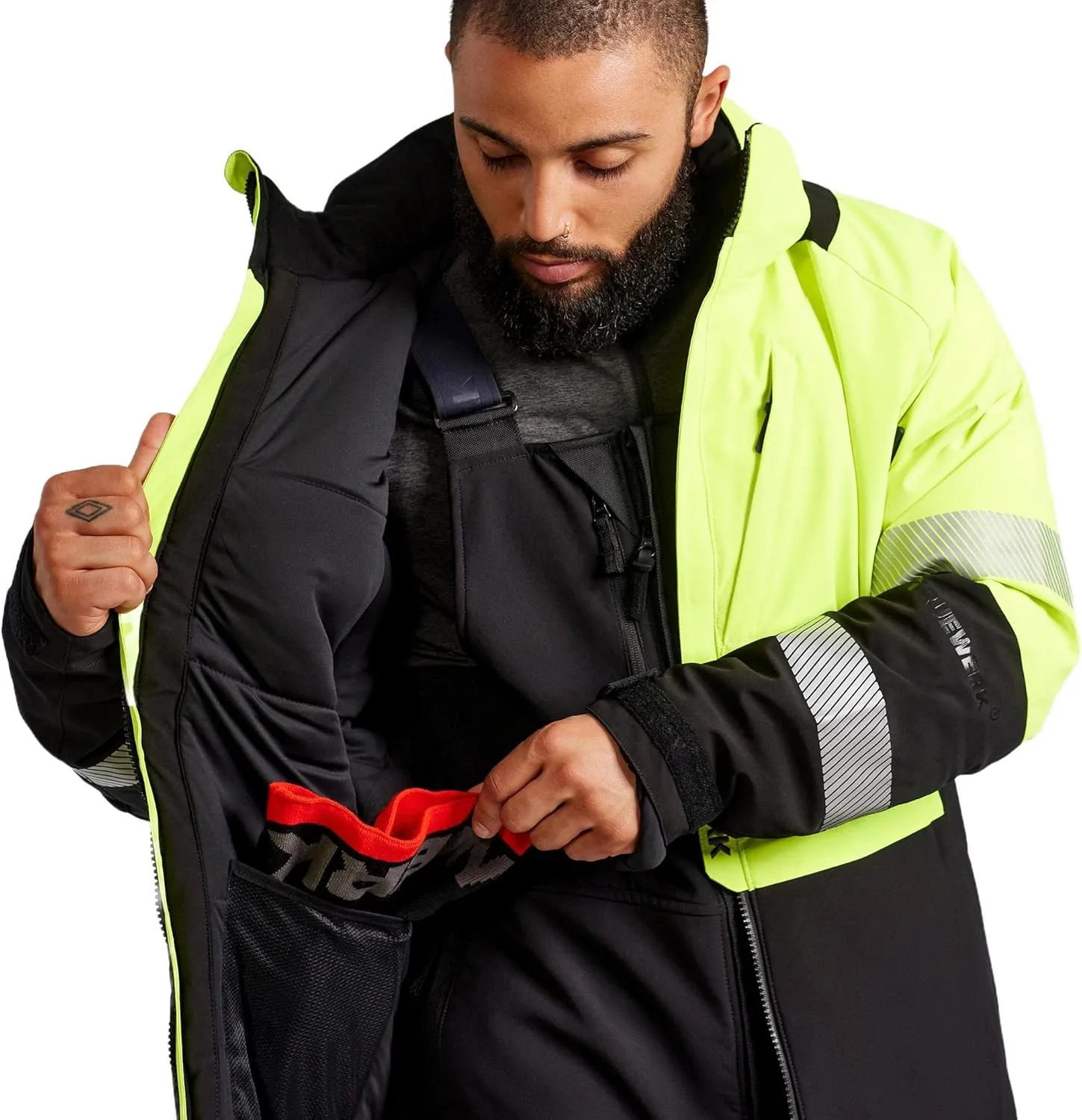 TRUEWERK Men's Work Coat - S4 Tower Winter Parka Workwear, Water-Resistant, Windproof Jacket with 4-Way Stretch