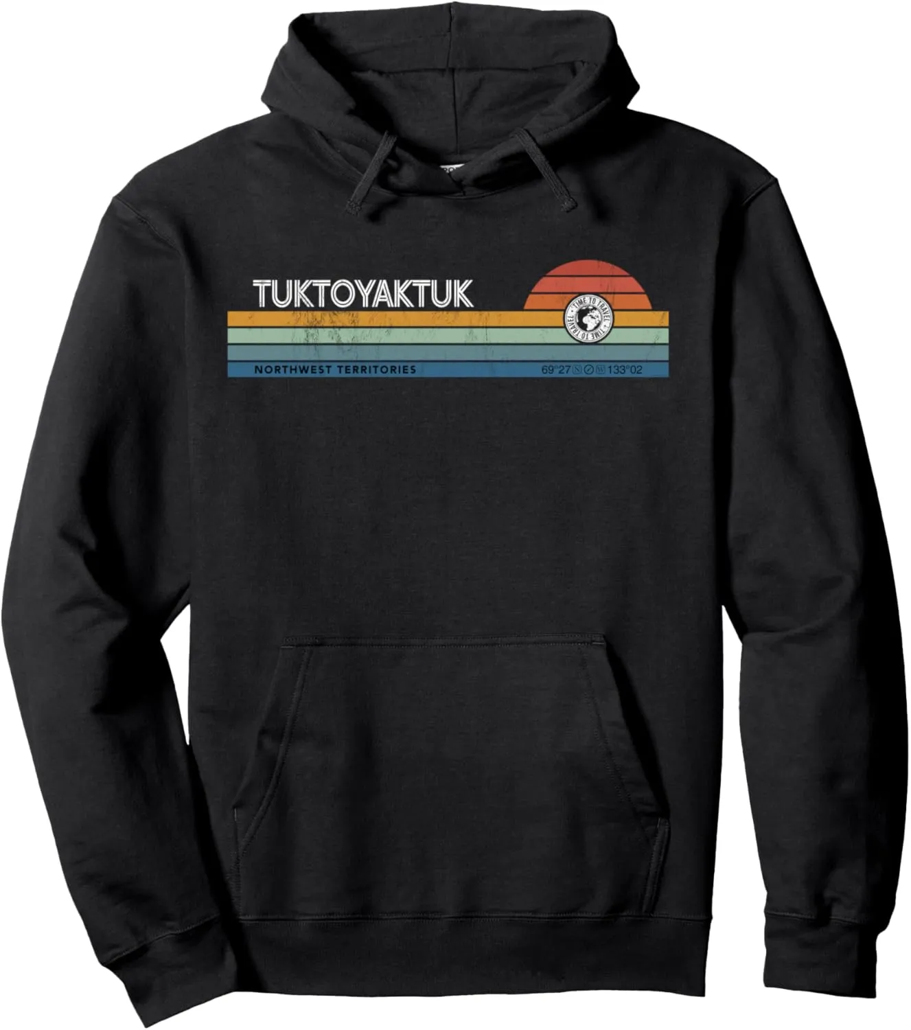 Tuktoyaktuk Northwest Territories Canada Retro Sunset Synth Pullover Hoodie