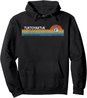 Tuktoyaktuk Northwest Territories Canada Retro Sunset Synth Pullover Hoodie