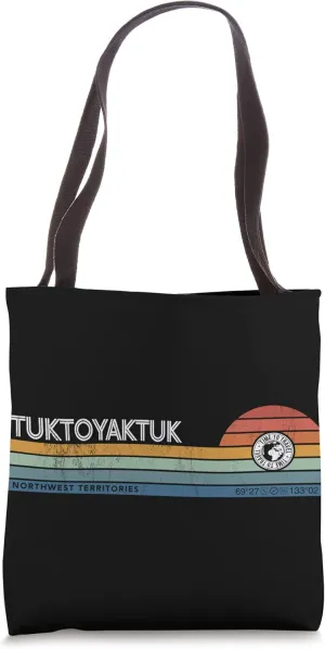 Tuktoyaktuk Northwest Territories Canada Retro Sunset Synth Tote Bag