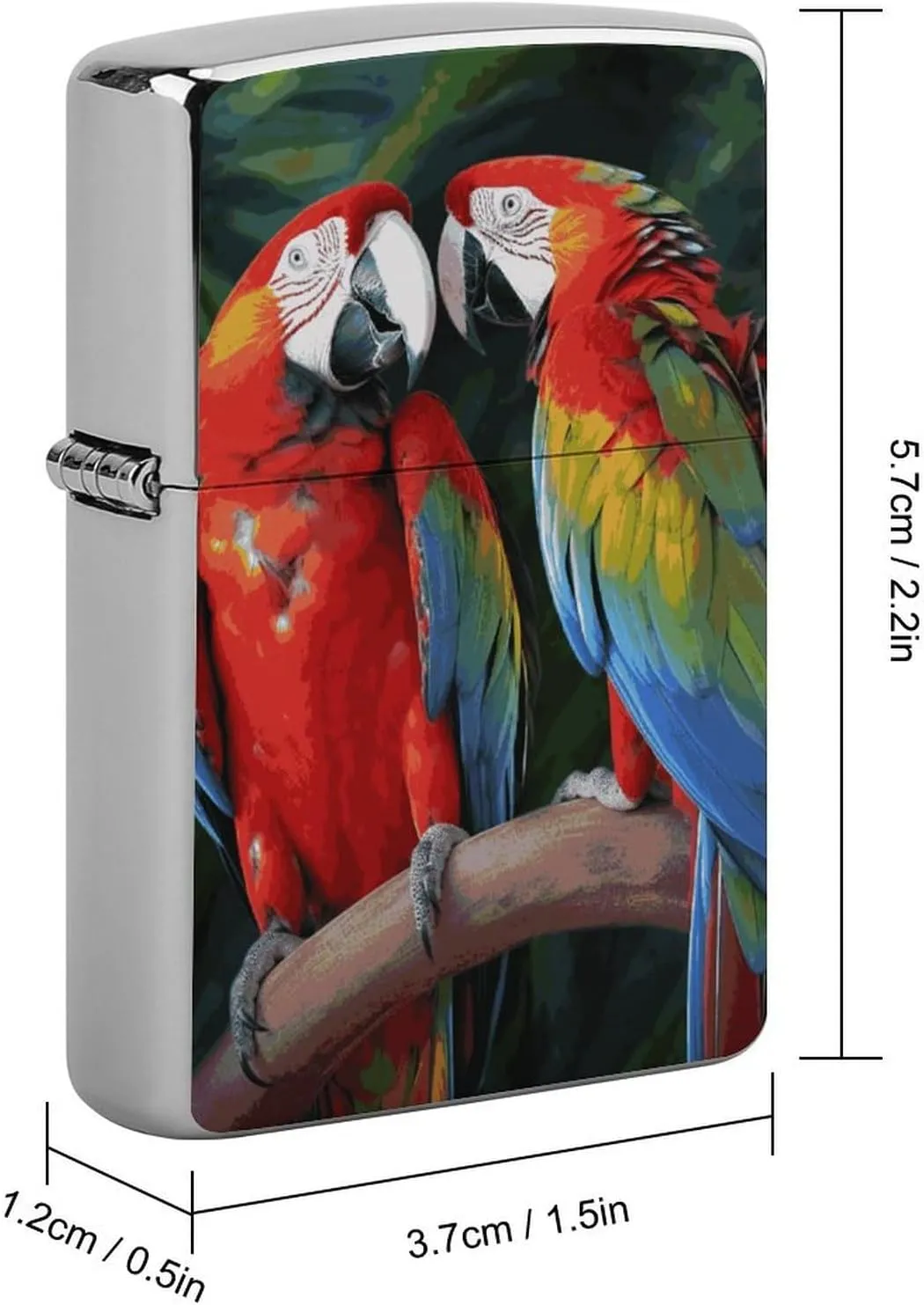Two Colored ParrotsLighter Case Waterproof Lighter Sleeve Lighters Protective Cover with Graffiti Design
