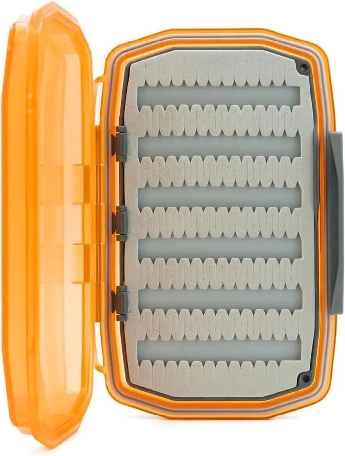 UMPQUA UPG Foam WP Essential Medium Fly Box - Lightweight Versatile Medium-Sized Waterproof Dustproof Quick-Loading Fly Storage Case - Fly Fishing Tackle Organizer - Hot Orange