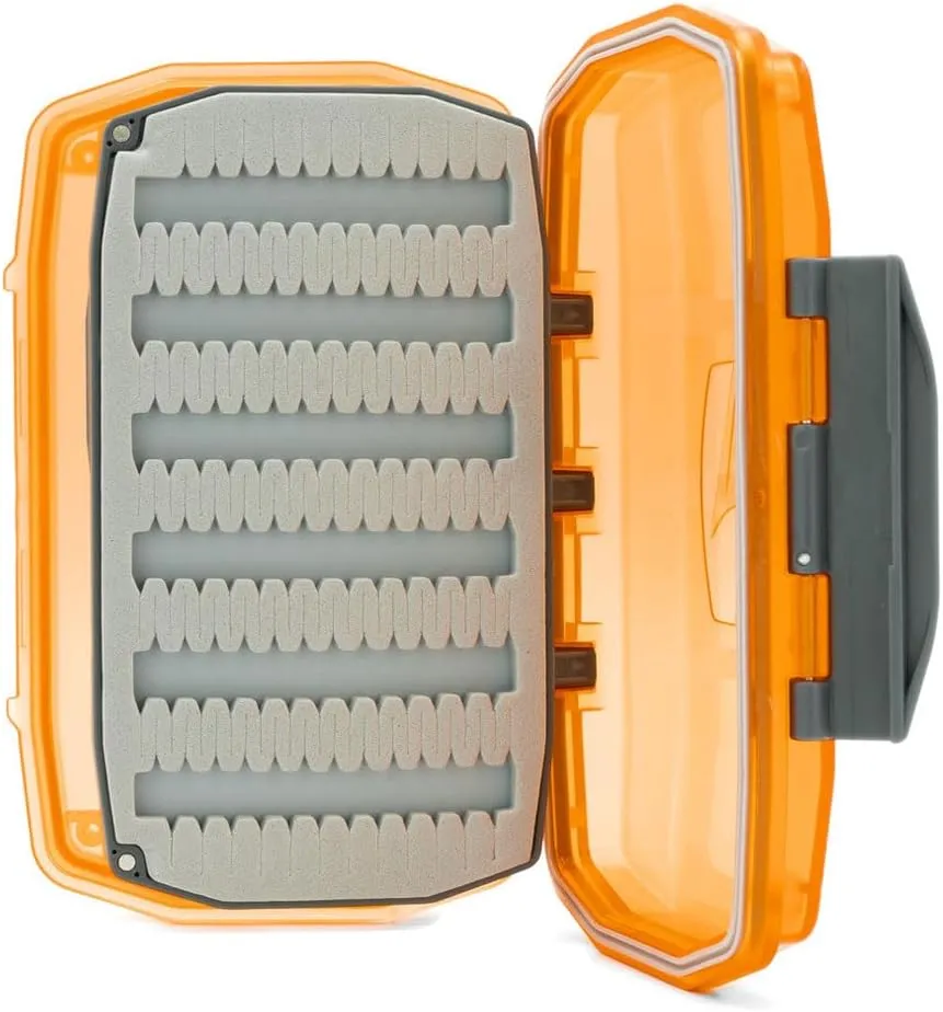 UMPQUA UPG Foam WP Essential Medium Fly Box - Lightweight Versatile Medium-Sized Waterproof Dustproof Quick-Loading Fly Storage Case - Fly Fishing Tackle Organizer - Hot Orange