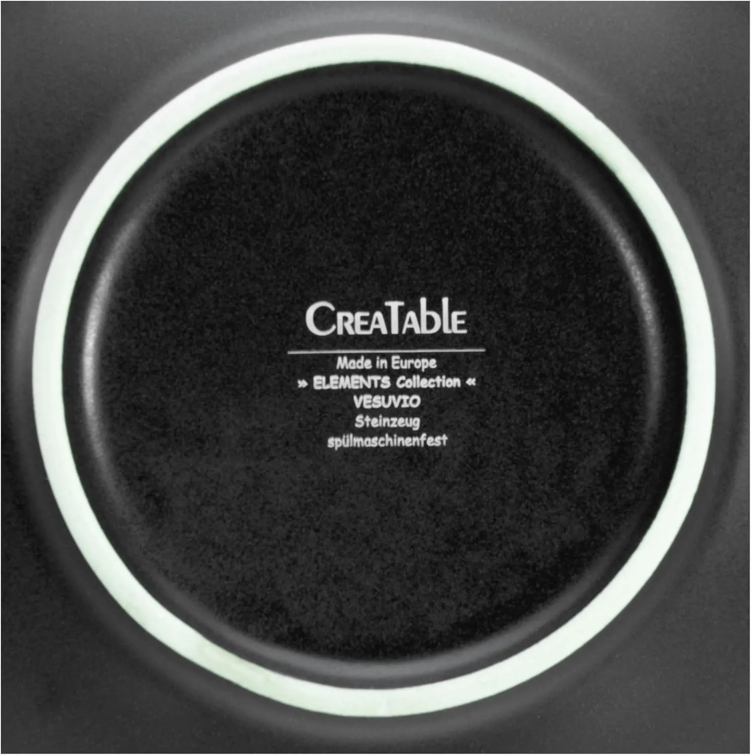 Vesuvio Series 21820, 4-Piece Crockery Set, Plate Set Made of Stoneware Black