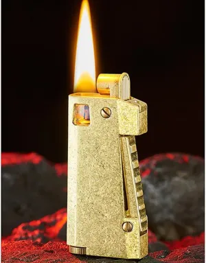 Victorian-Era Brass Stormproof Lighter - Hand-Forged Kerosene Ignition with Antique Patina Finish, One-Touch Soft Flame & Dual Fuel System(#2)