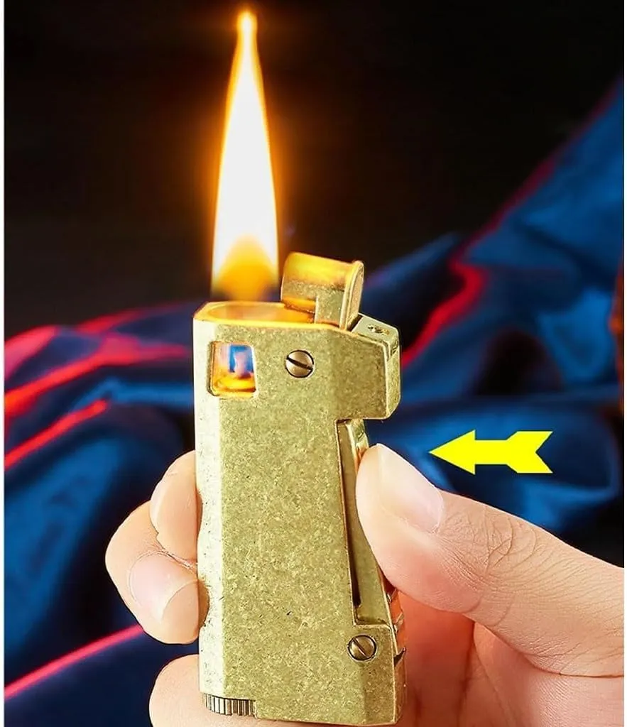 Victorian-Era Brass Stormproof Lighter - Hand-Forged Kerosene Ignition with Antique Patina Finish, One-Touch Soft Flame & Dual Fuel System(#2)