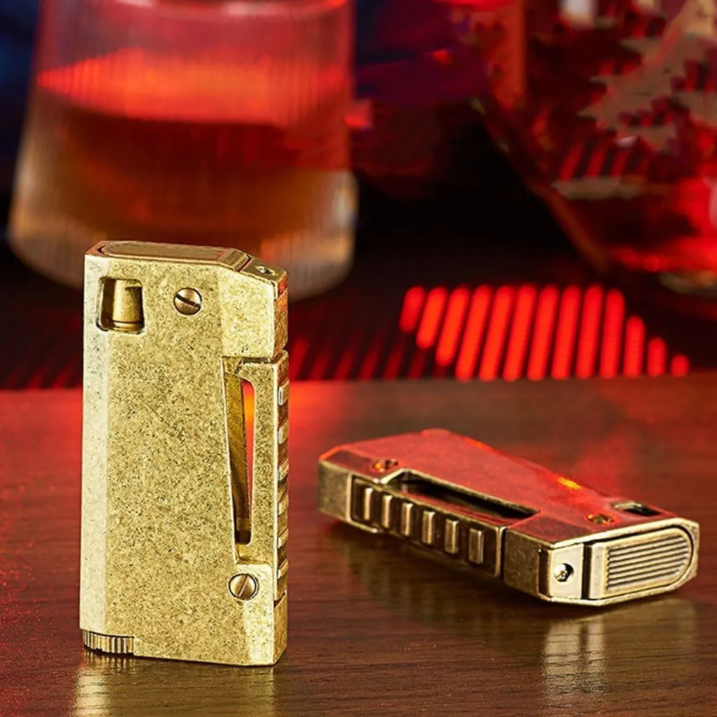 Victorian-Era Brass Stormproof Lighter - Hand-Forged Kerosene Ignition with Antique Patina Finish, One-Touch Soft Flame & Dual Fuel System(#2)