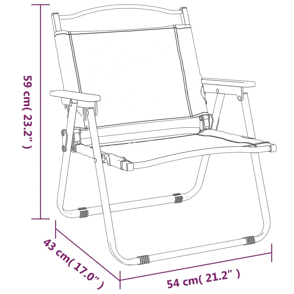 vidaXL Camping Chair Set of 2 Green