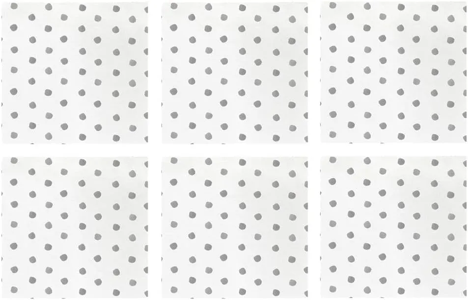 Vietri Papersoft Napkins Dot Light Gray Cocktail Napkins Pack of 20, Set of 6 Spunlace Table Napkins