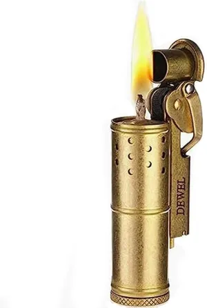 Vintage Copper & Brass Wheel Lighter - Reusable, Windproof, Cool Pressure-Relief Kerosene Lighter - Unique Birthday Gift