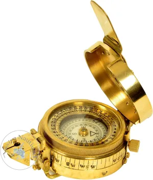 Vintage Style Shiny Brass British Prismatic Military Compass – Nautical Pocket Compass