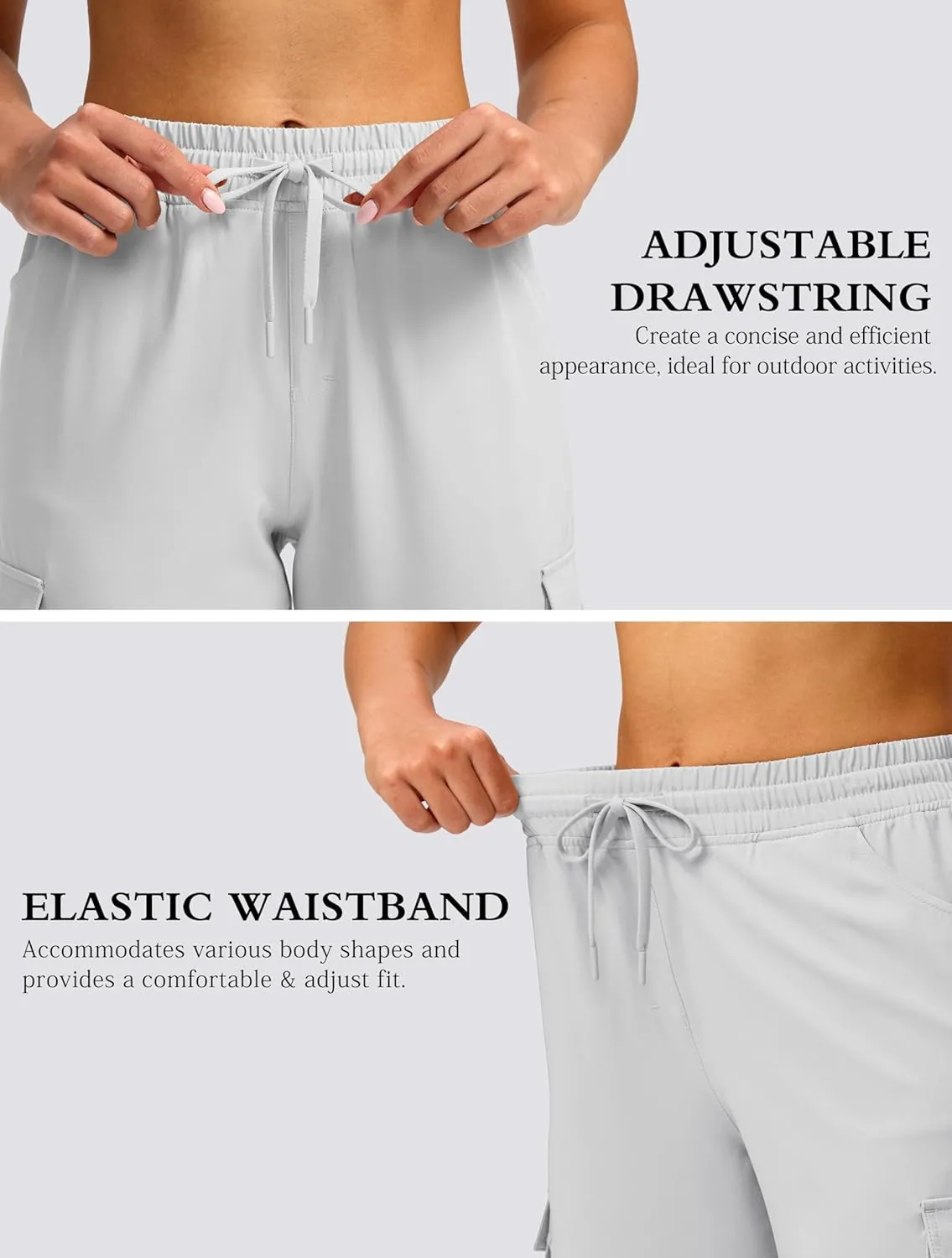 Viodia 15" Long Shorts for Women Hiking Cargo Bermuda Shorts Lightweight Knee Length Capris for Summer Travel Fishing