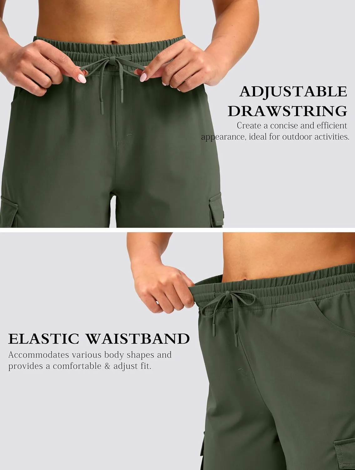 Viodia 15" Long Shorts for Women Hiking Cargo Bermuda Shorts Lightweight Knee Length Capris for Summer Travel Fishing