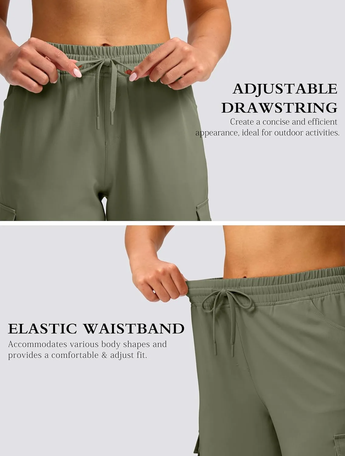 Viodia 15" Long Shorts for Women Hiking Cargo Bermuda Shorts Lightweight Knee Length Capris for Summer Travel Fishing