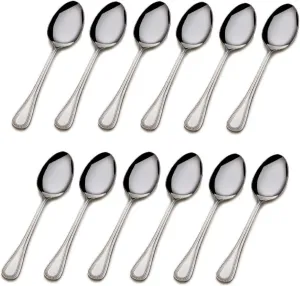 Wallace Continental Bead 18/10 Stainless Steel Teaspoon (Set of Twelve)