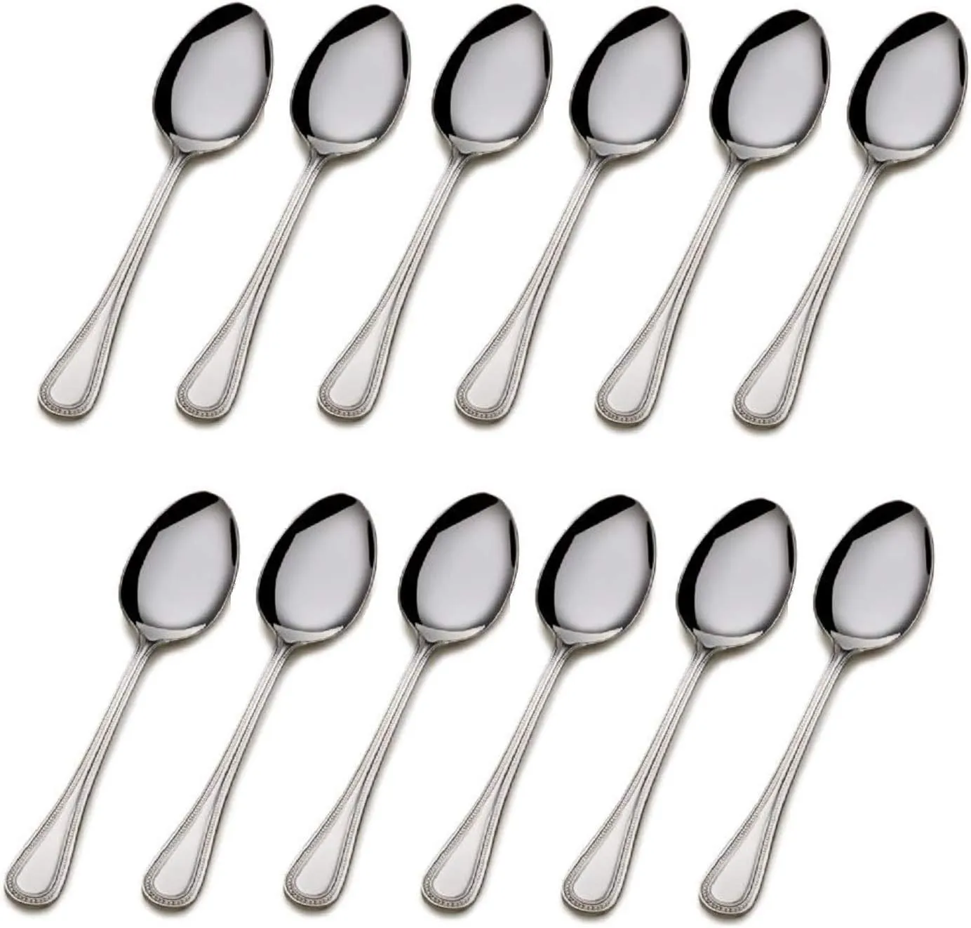 Wallace Continental Bead 18/10 Stainless Steel Teaspoon (Set of Twelve)