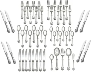 Wallace Napoleon Bee 18/10 Stainless Steel 53pc. Flatware Set