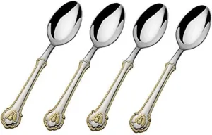 Wallace Napoleon Bee Gold Accent 18/10 Stainless Steel Teaspoon (Set of Four)