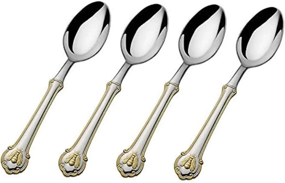 Wallace Napoleon Bee Gold Accent 18/10 Stainless Steel Teaspoon (Set of Four)