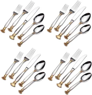 Wallace Salacia Gold Accent 18/10 Stainless 20pc Flatware Set (Service for Four)