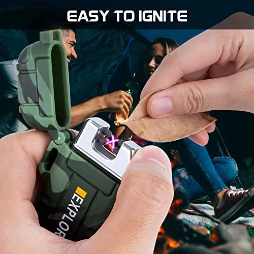 Waterproof Electric Dual Arc Lighter,USB Rechargeable Plasma Lighters