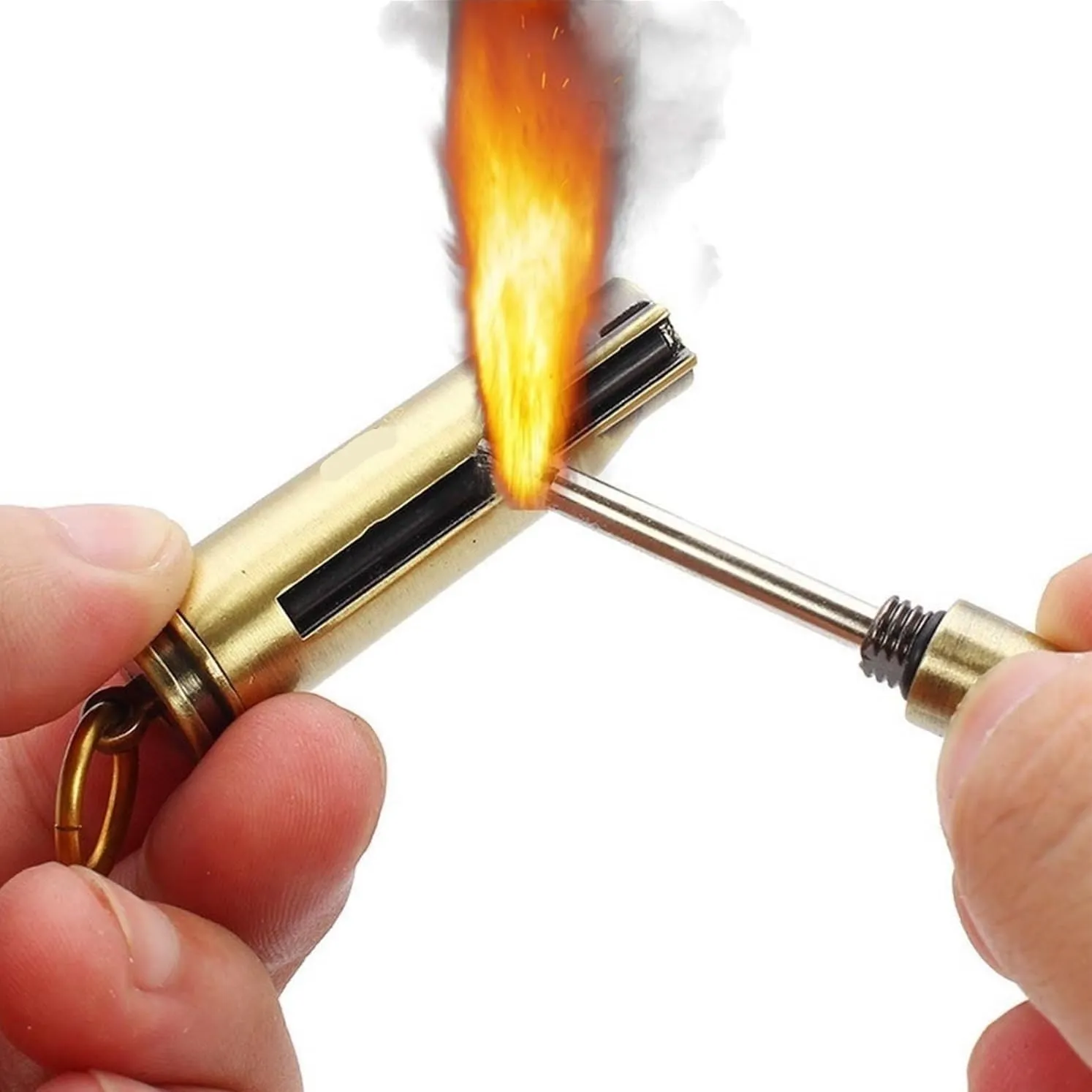 Waterproof Lighter, Metal Lighter, Portable Lighter, Kerosene Flame Lighter, Multi-Function Lighter (Without Fuel)(Too Gold)