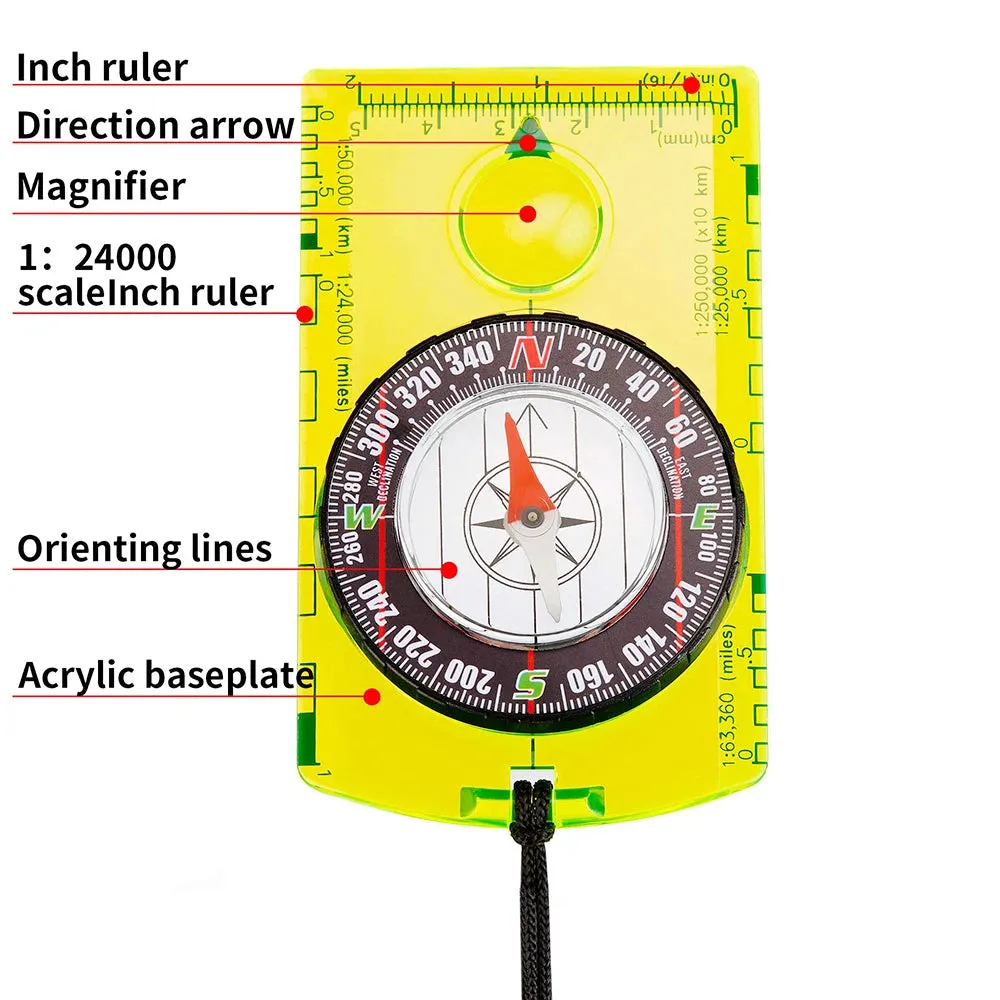 Waterproof Outdoor Compass - Essential Navigation Tool for Hiking, Camping, and Orienteering