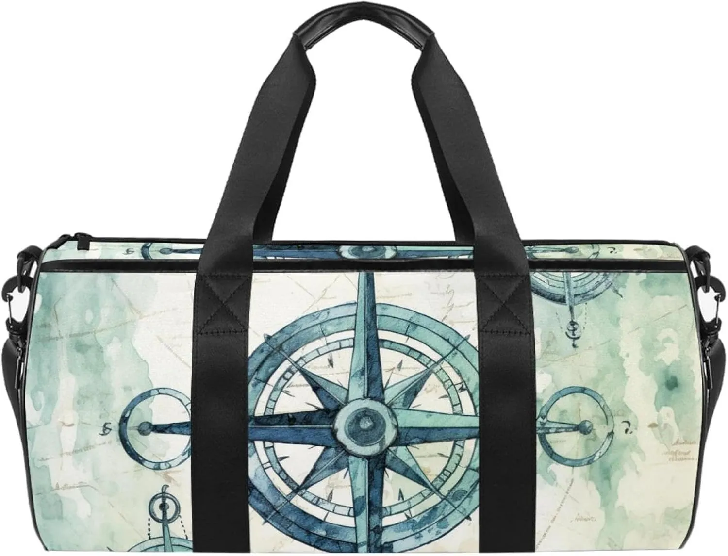 Weekender Travel Bag,Small Gym Bag,Sea Anchor Compass World Map,Gym Duffle Bag