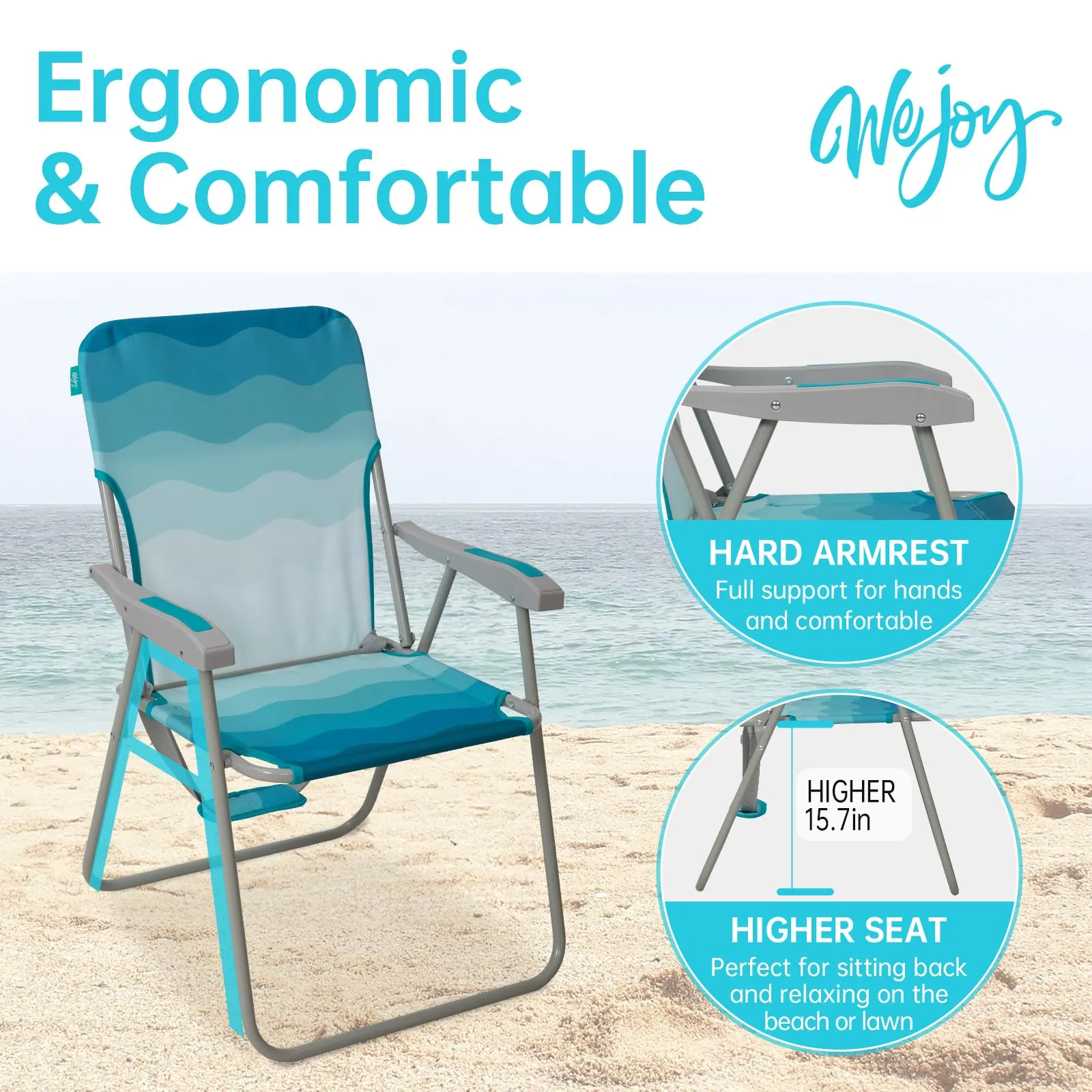 WEJOY Folding Beach Chair Outward Lawn Chair