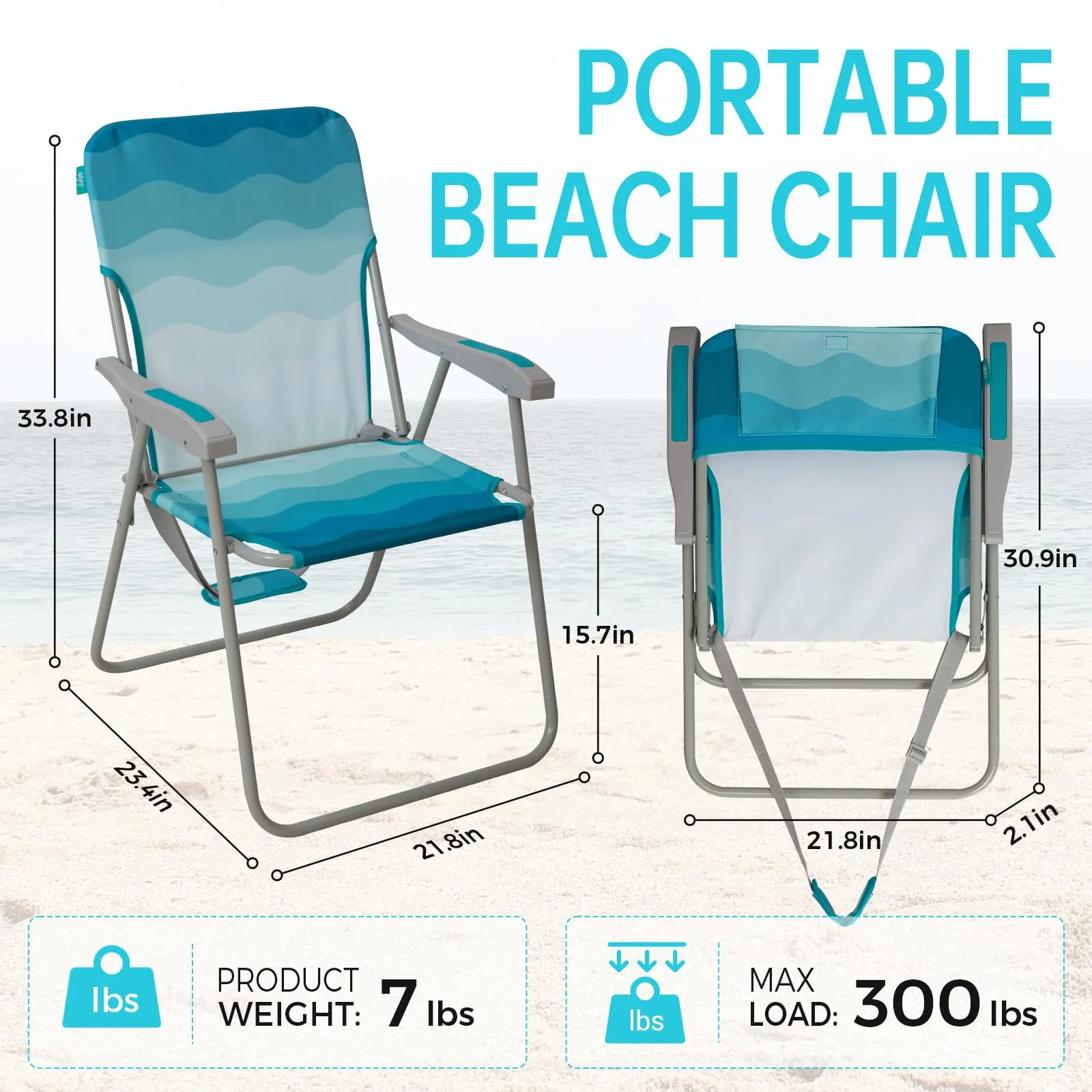 WEJOY Folding Beach Chair Outward Lawn Chair