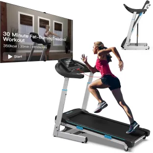 WELLFIT Foldable Heavyduty Treadmills for Home, 4.0HP Treadmill for 400lb  Weight Capacity 6.5ft , 95% Assembled, Treadmill with Adjustable Handle, LED Console, 45*18" Large Area, 15 Automatic Incline