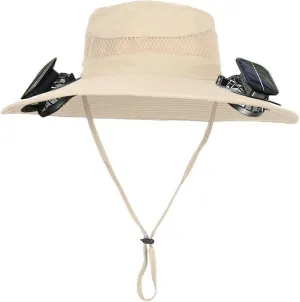Wide Brim Solar Fan Hats for Men, UPF 50  Solar Fan Sun Hat for Camping Hiking Outdoor Fishing Beach