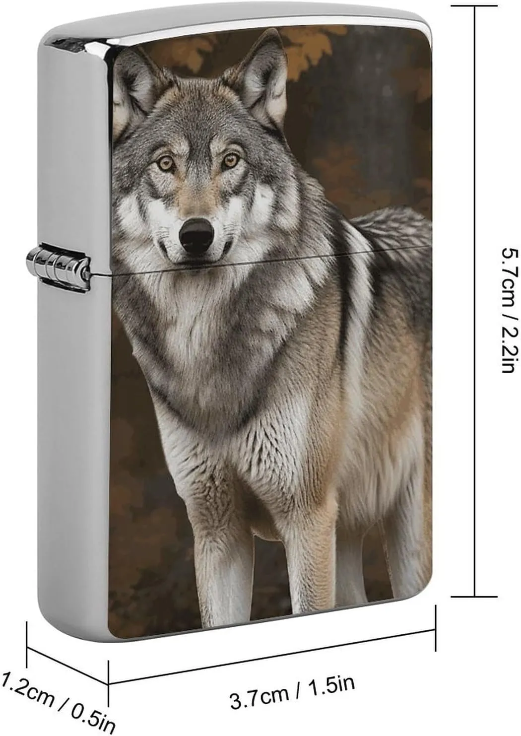 Wild Wild Gray Wolf Lighter Case Waterproof Lighter Sleeve Lighters Protective Cover with Graffiti Design