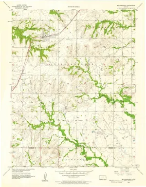 Williamsburg KS topo map, 1:24000 Scale, 7.5 X 7.5 Minute, Historical, 1956, Updated 1958, 27.14 x 21.19 in