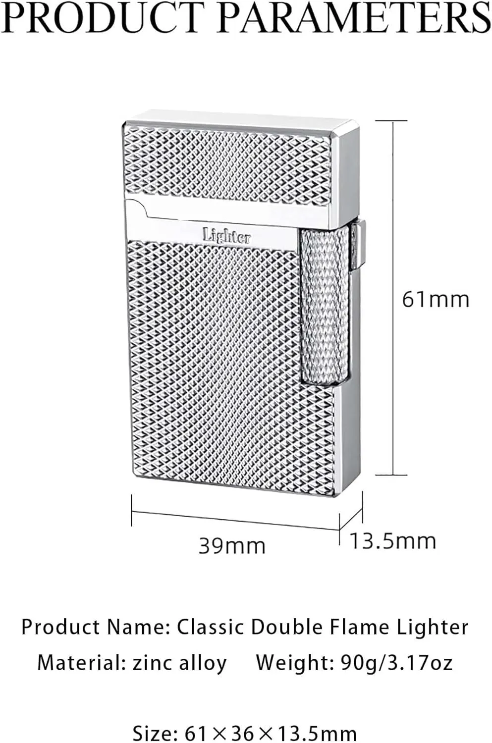 Windproof Embossed Metal Material Lighter refillable Adjustable Butane Lighter, Retro Dual Flame Mode Classic Lighter, Suitable for Men, dad, Husband Gifts (Fuel not Included)(Gold*b)