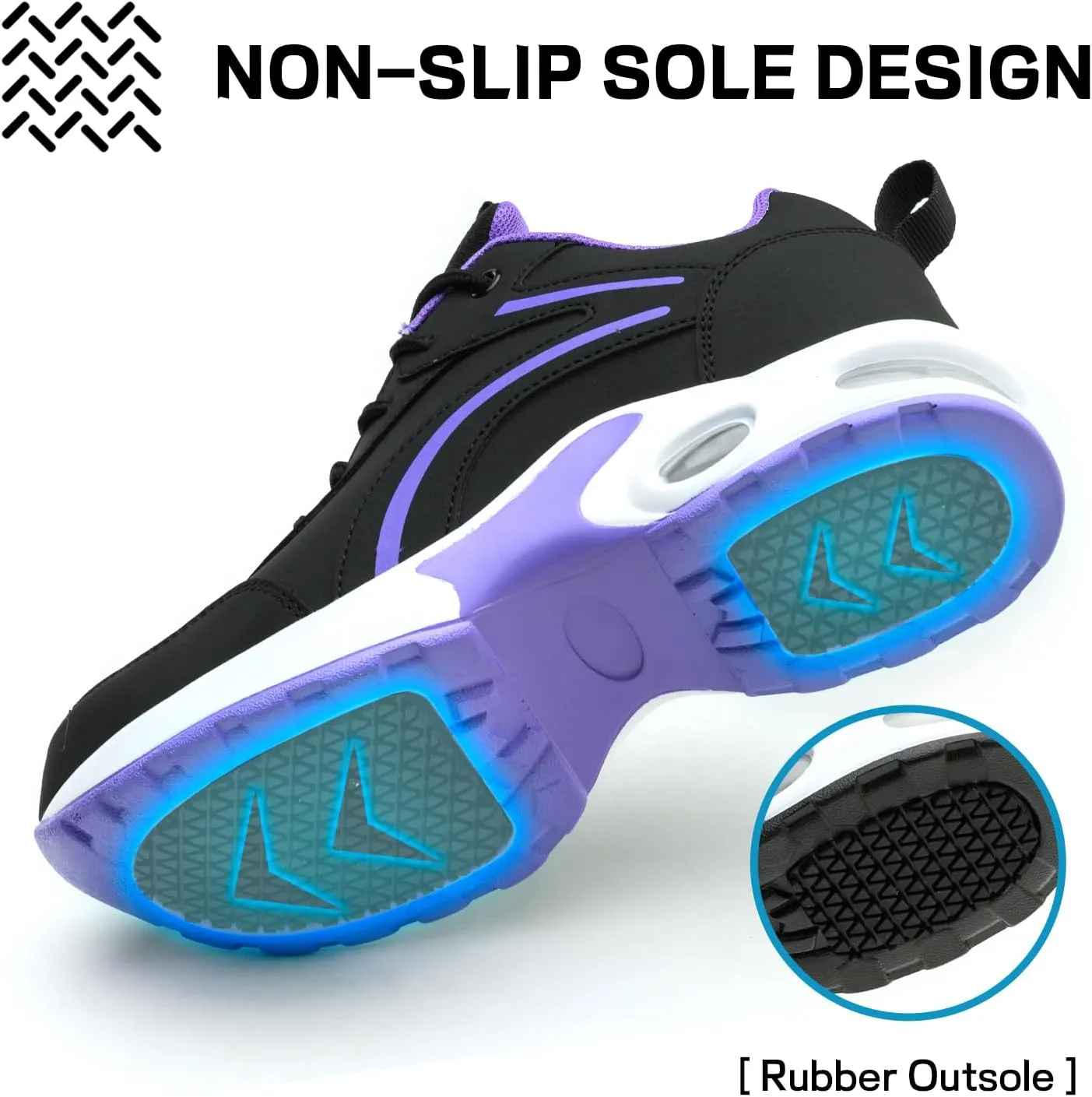 Women's Waterproof Steel Toe Work Safety Shoes, Non-Slip, Puncture-Proof, Comfortable, Lightweight, Fashion Footwear, Construction, Industrial Shoes