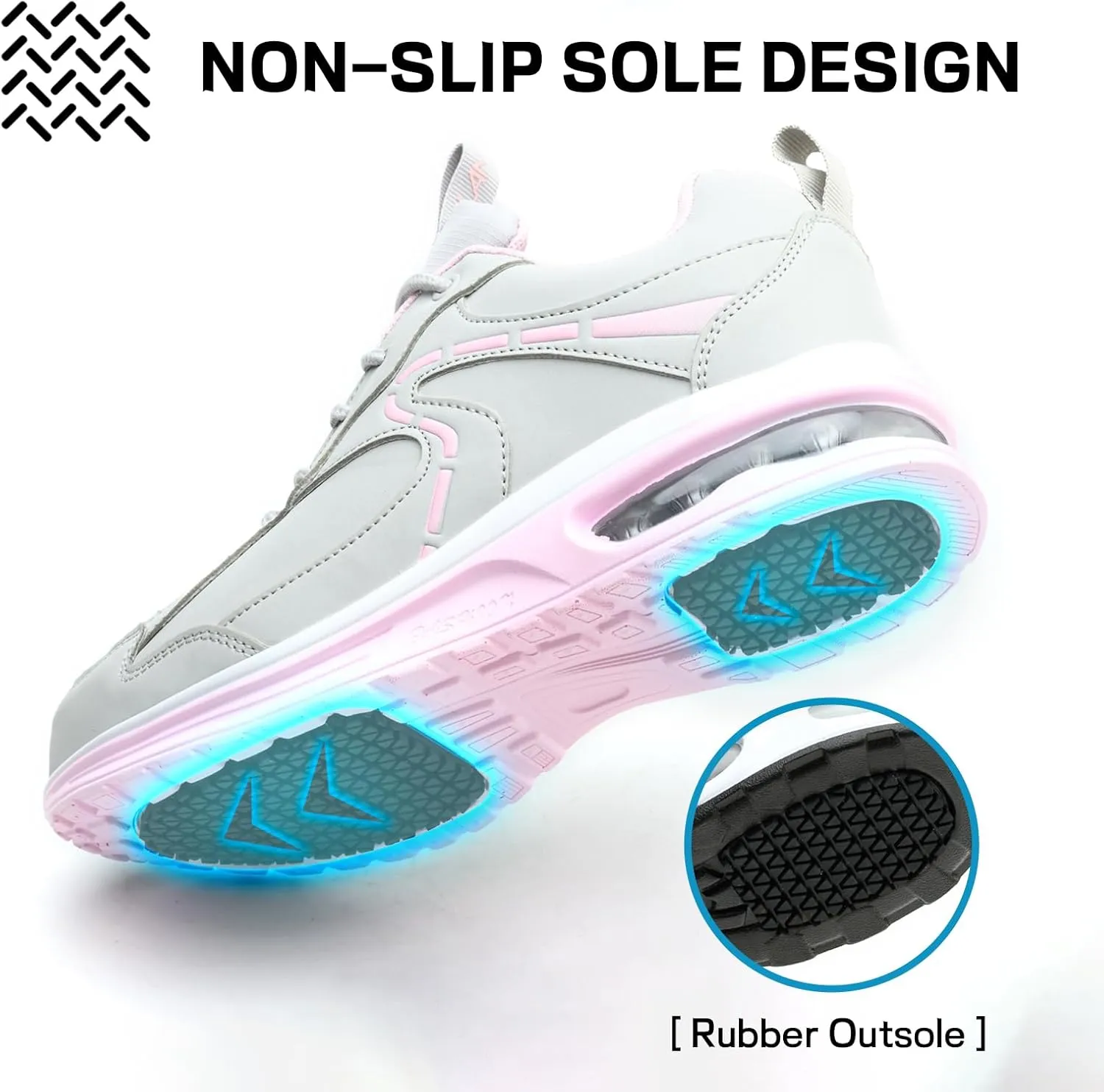 Women's Waterproof Steel Toe Work Safety Shoes, Non-Slip, Puncture-Proof, Comfortable, Lightweight, Fashion Footwear, Construction, Industrial Shoes
