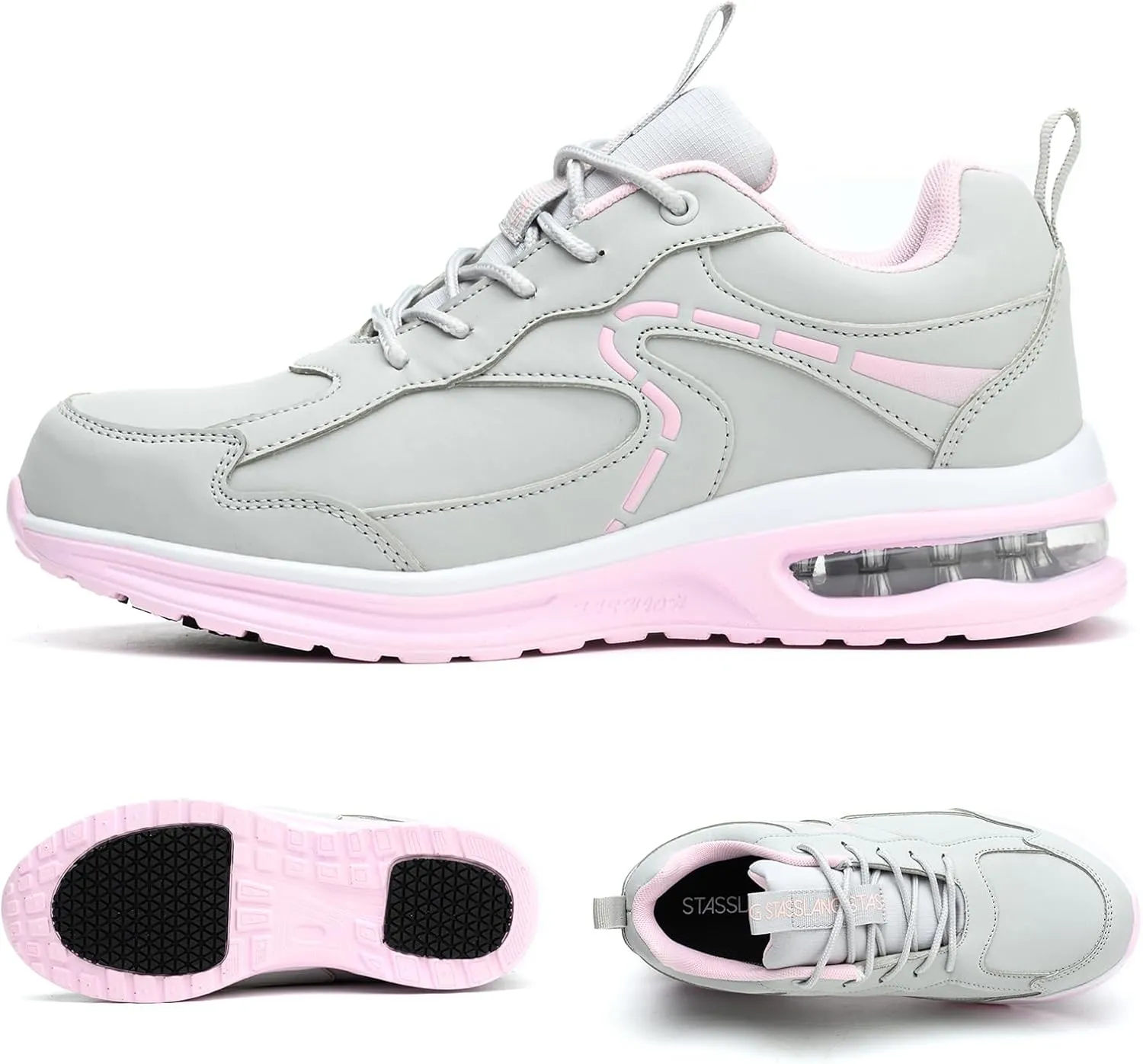 Women's Waterproof Steel Toe Work Safety Shoes, Non-Slip, Puncture-Proof, Comfortable, Lightweight, Fashion Footwear, Construction, Industrial Shoes