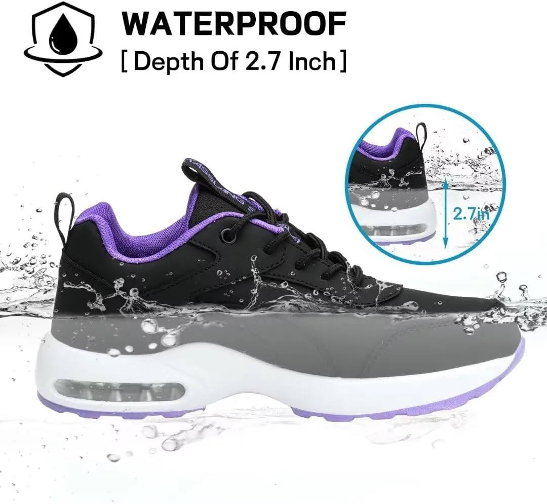 Women's Waterproof Steel Toe Work Safety Shoes, Non-Slip, Puncture-Proof, Comfortable, Lightweight, Fashion Footwear, Construction, Industrial Shoes