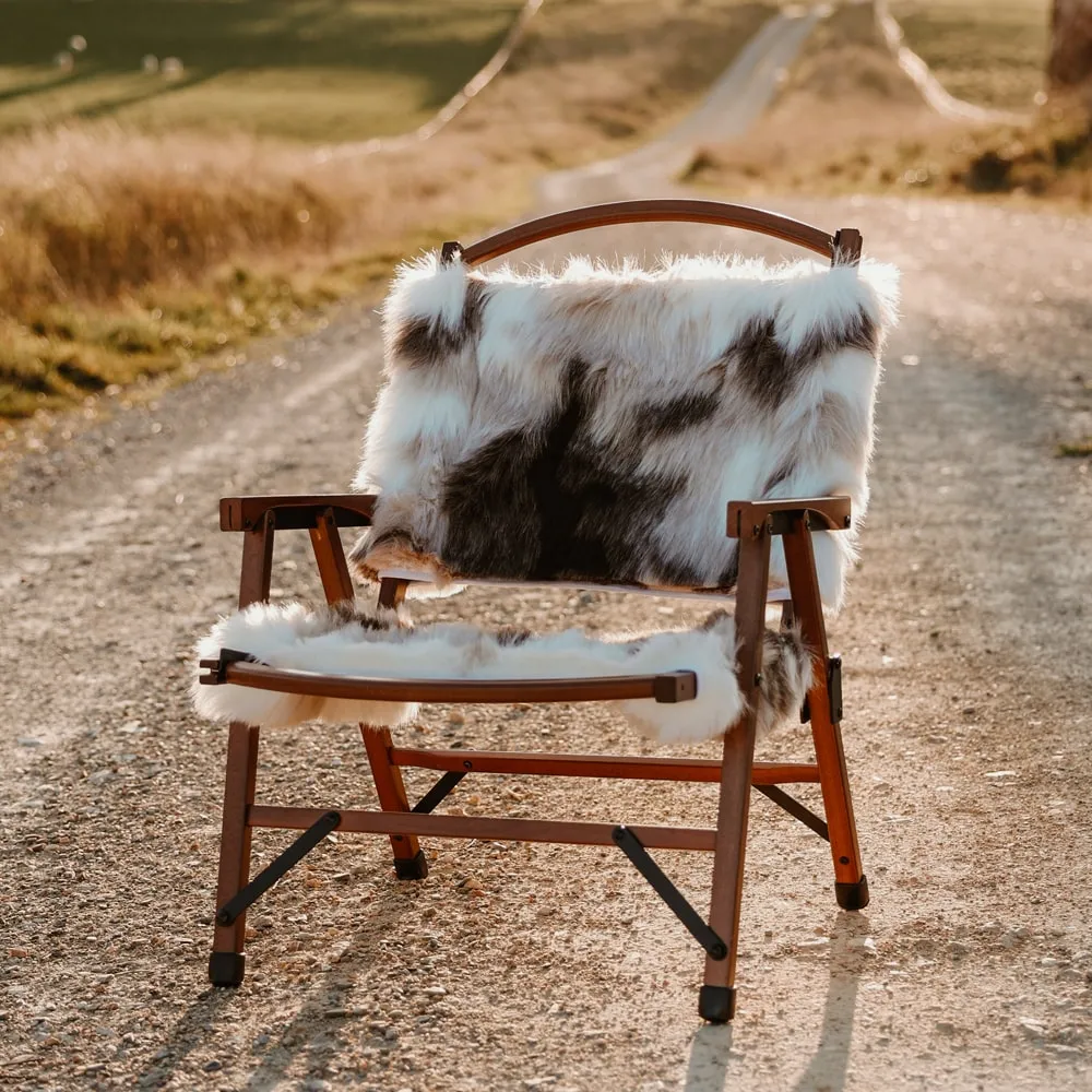 Wood Camping Chair - Reindeer Faux Fur