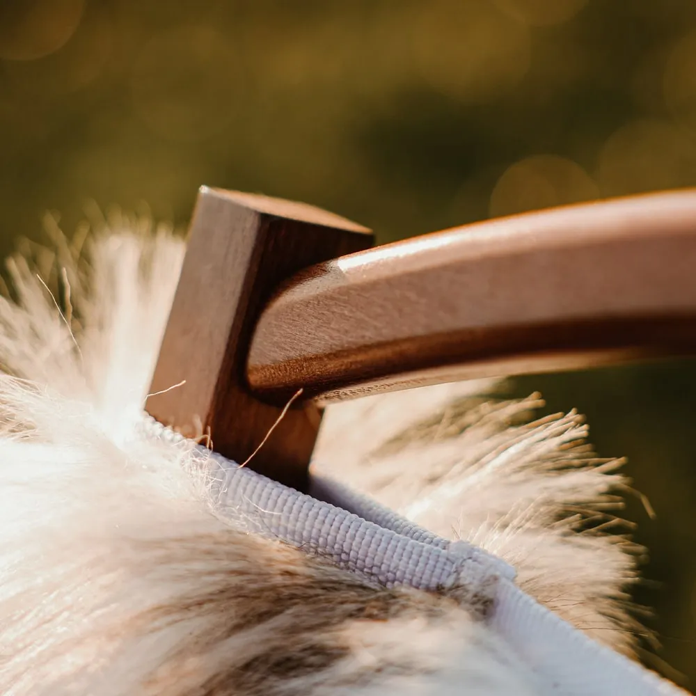 Wood Camping Chair - Reindeer Faux Fur