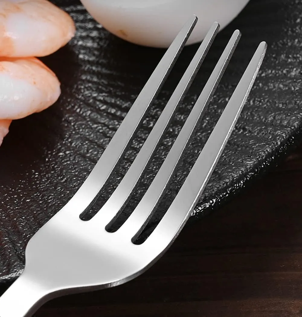 Wood Silverware Set for 8 Flatware Sets Stainless Steel Wooden Grain Handle Cutlery 32 Piece Tableware Utensils Set for Home Kitchen Restaurant Wedding Mirror Pololished