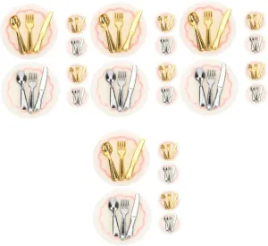 YARNOW 8 Set Miniature Dollhouse Accessories Tiny Kitchen Tableware Scene Decor Realistic Food Props for Micro Landscape Dollhouse Enthusiasts