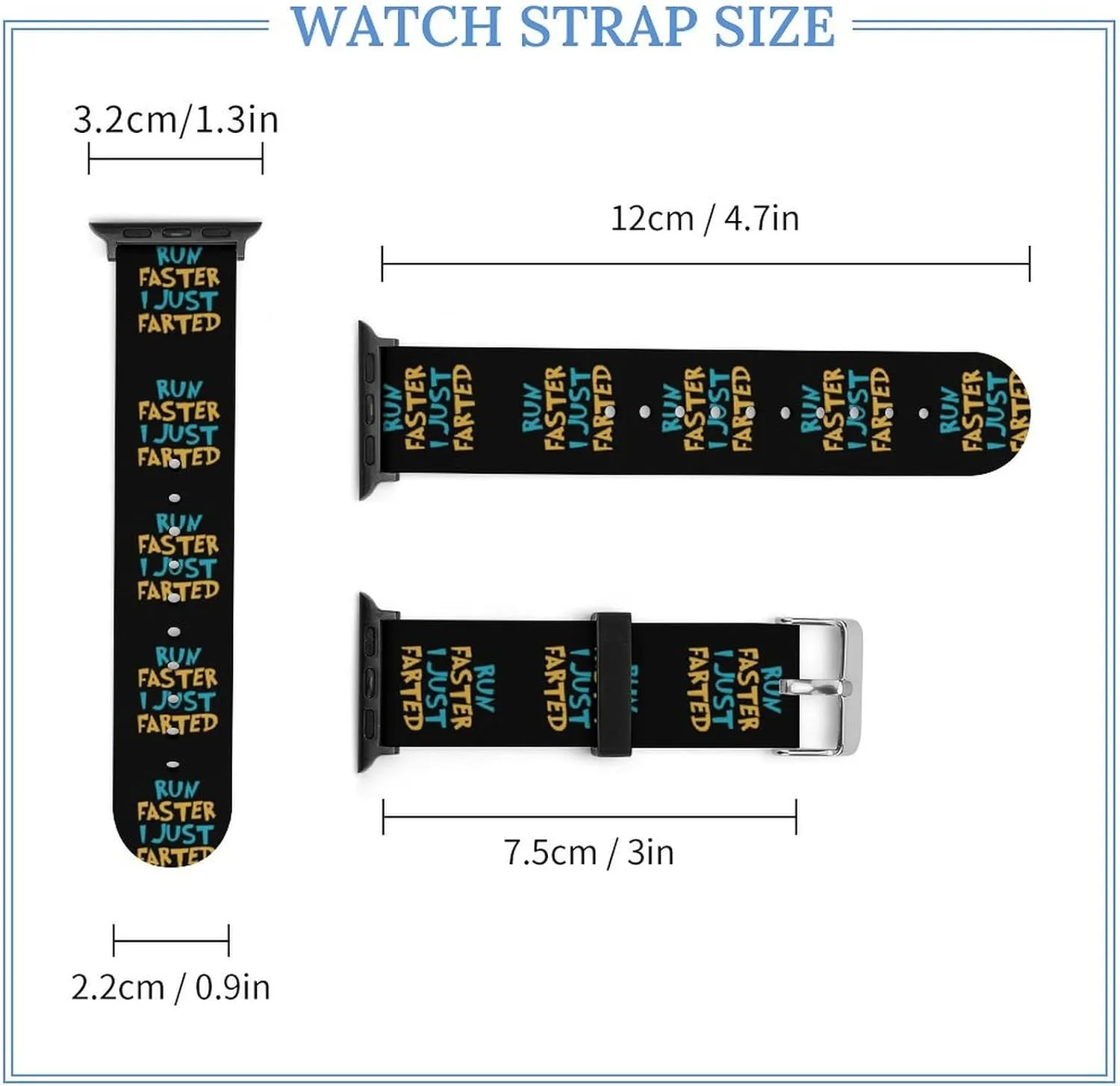 Yepp I Just Farted Soft Silicone Watch Band Compatible with IWatch Breathable Adjustable Sport Strap