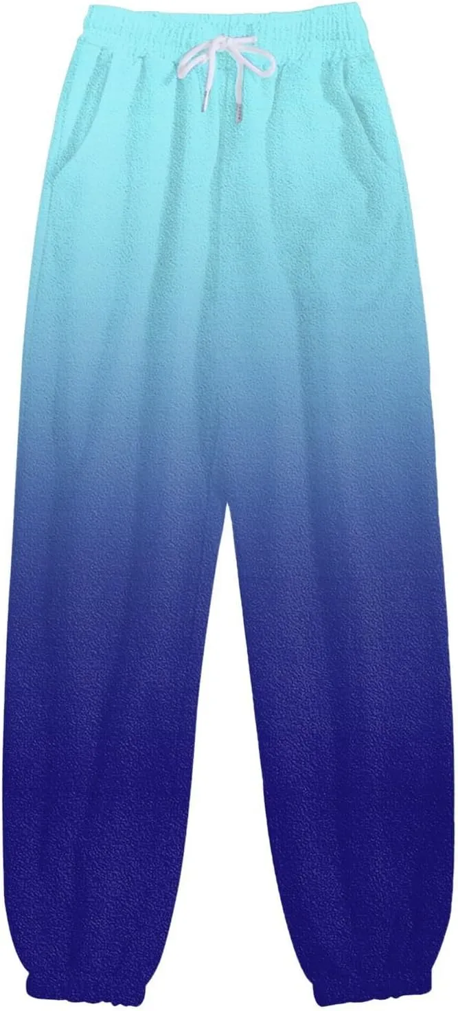 ZDRZK Womens Plus Size Pants Fashion Elastic High Waist Gradient Print Bunched Feet Sweatpants Baggy Soft Lounge Joggers