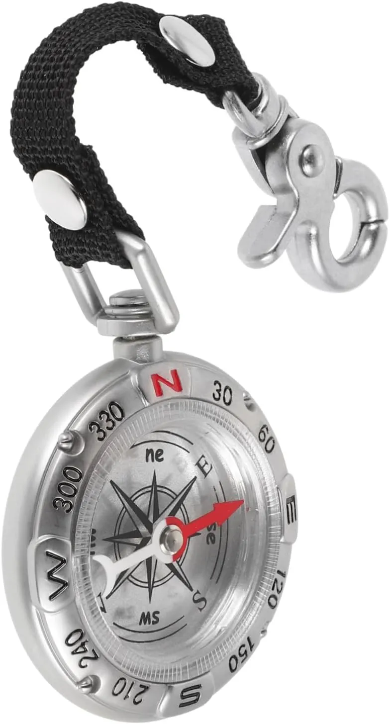 Zinc Alloy Compass Keyring Survival Mini Compass for Hiking Camping Backpacking