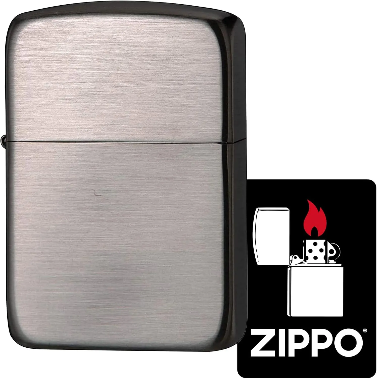 Zippo 1941-1 Windproof Brass Double Sided Lighter 1941 Replica with Special Sticker Nickel