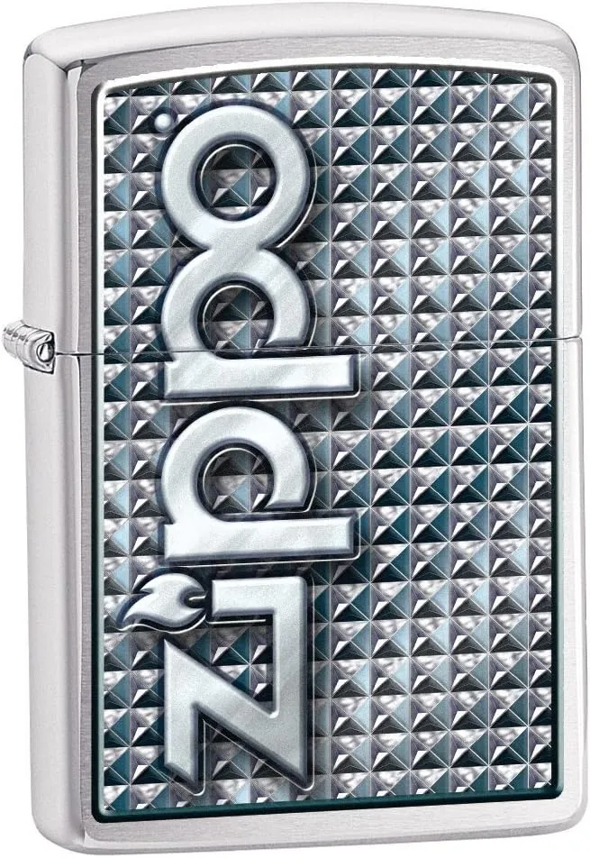 Zippo 3D Abstract 1 Lighter (Silver, 5 1/2x3 1/2-Cm)