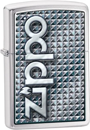 Zippo 3D Abstract 1 Lighter (Silver, 5 1/2x3 1/2-Cm)